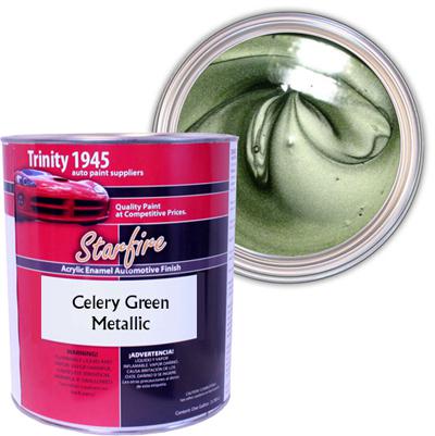 Starfire acrylic enamel auto paint - celery green metallic - 1 gallon