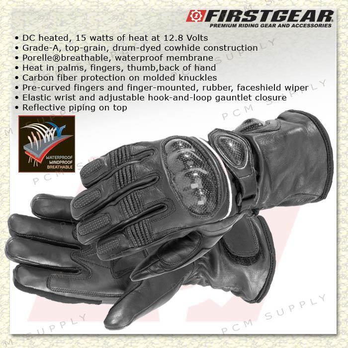 Firstgear warm & safe heated carbon gloves small black