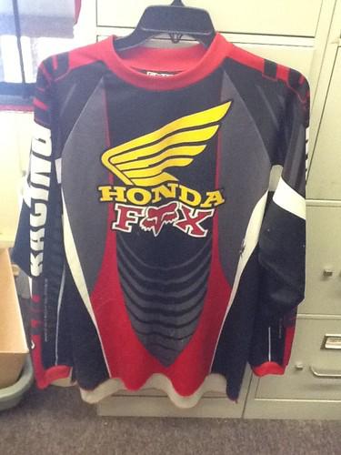 Honda mx fox dirt bike jersey size large paint ball red white & black colors