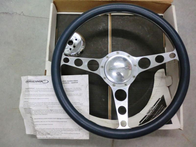Budnik steering wheel with split  grip, gto style adaptor and smooth horn button