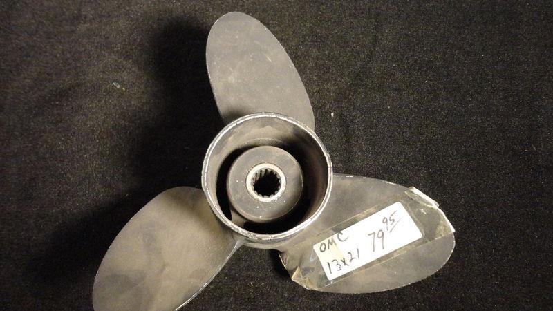 Used johnson/evinrude aluminum propeller 13x21 15 spline outboard prop boat p196