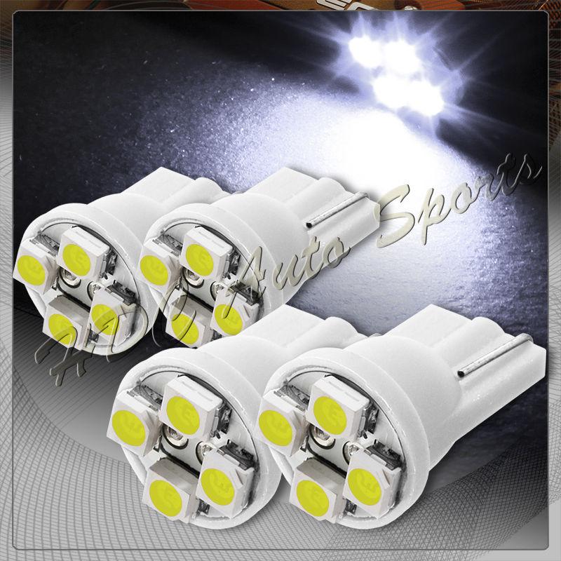 4x 4 smd t10 194 12v interior instrument panel gauge replacement bulbs - white