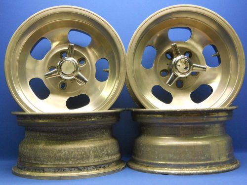 Vintage anson indy sprint et iv slot mag style uni lug 15&#034; wheels with spinners