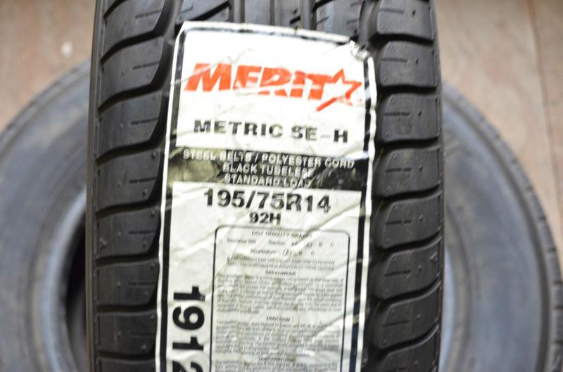 1 new 195 75 14 merit metric se-h blem tire