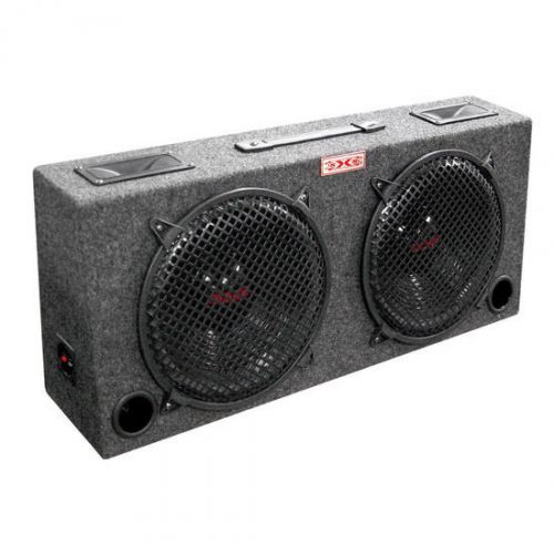 Woofer box dual 10&#034; xxx 2-way loaded angle style; 300watts audiopipe kic100 woof