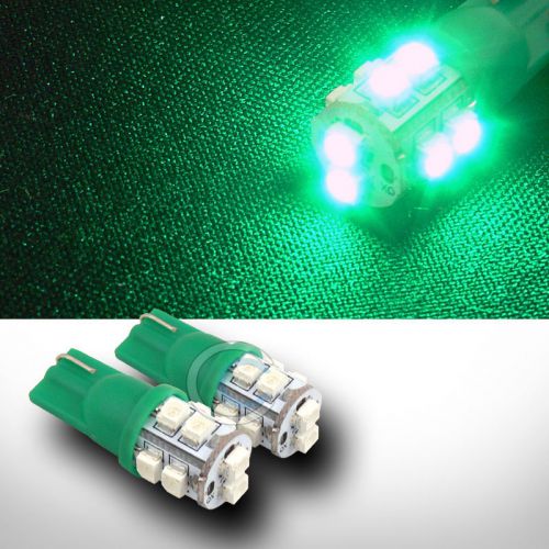 2x green t10 wedge 3528 10 count smd led light bulbs stop/brake/reverse/backup