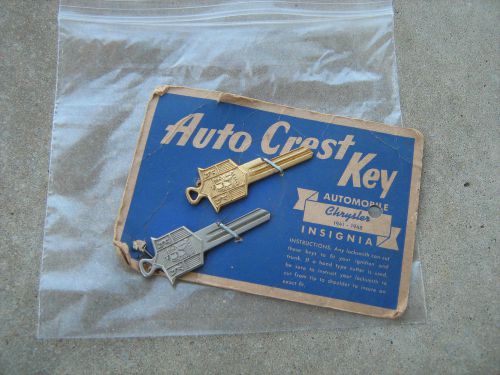 1941-1948 chrysler  auto crest keys blanks new old stock with card