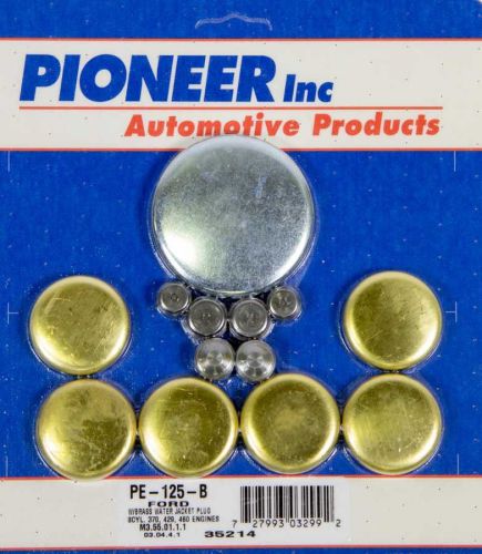 Pioneer big block ford brass freeze plug kit p/n pe125b