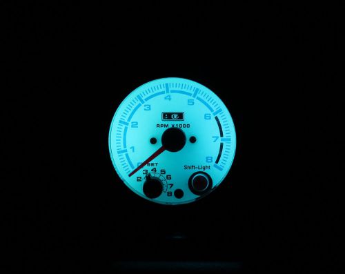 Blue gauge df style red needle+shift light 3.75&#034; inch led tachometer rpm