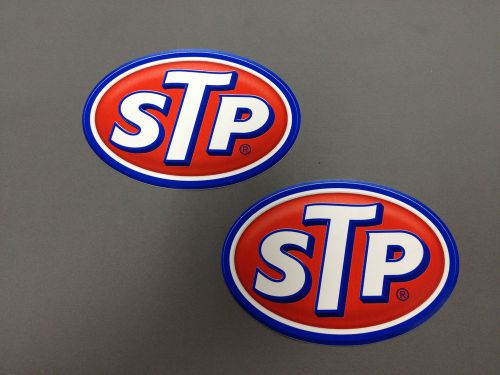 6 x official stp racing / car / man cave decals - 4&#034; tall x 5.75&#034; wide