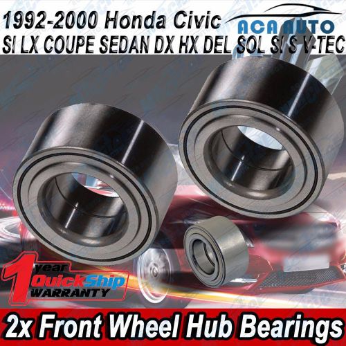 Pair front wheel hub bearing honda civic dx lx cx hx 1992-2000 without abs
