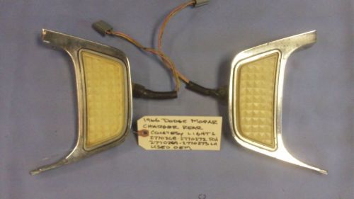 1966 dodge mopar charger pair lh rh rear courtesy lamp assemblies used oem