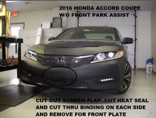 Lebra front end mask cover bra fits honda coupe w/o front park assist 2016