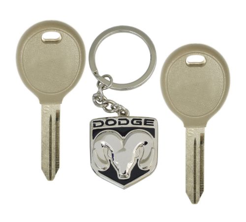 Dodge avenger, caliber, caravan,  - 2 new transponder microchip keys &amp; keychain