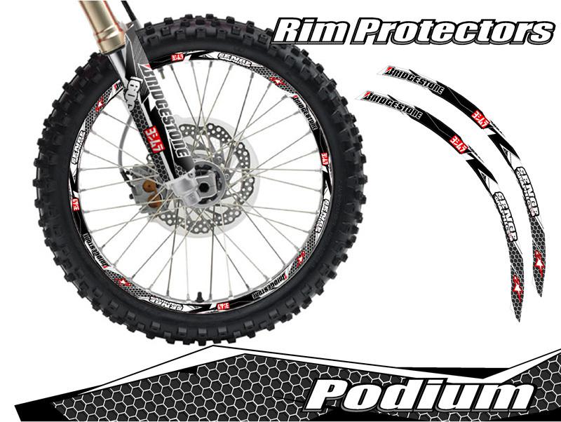 14 & 17 inch dirtbike rim protectors 14" wheel decals dirt bike tape graphics wh