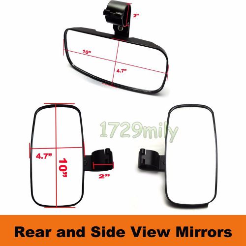 2&#034; clamp rear &amp; side view mirrors for polaris rzr xp can am maverick outlander
