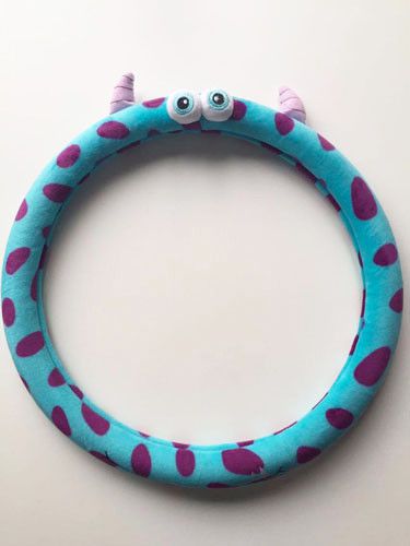 New cute james p sullivan blue and purple soft plush steering wheel cover