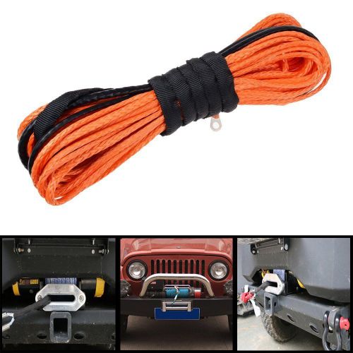 3/16&#034; x 50&#039; synthetic winch line cable rope 5500+ lbs (atv utv) orange color