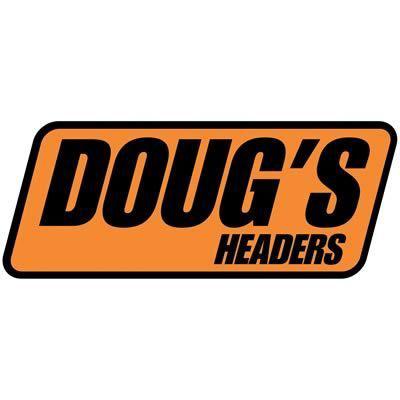 Doug's decal vinyl self-adhesive orange/black doug's headers logo 7.50"x3.00" ea