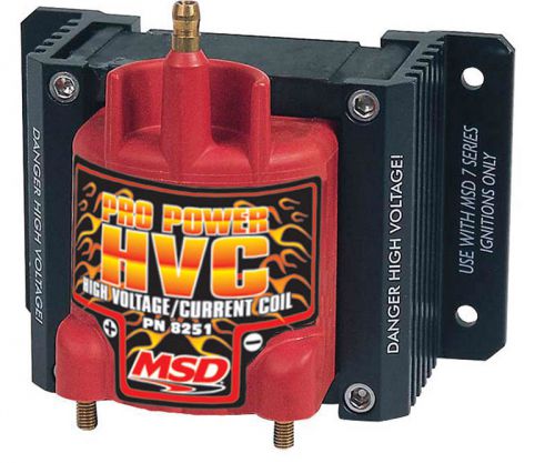 Msd 8251 ignition coil, pro power hvc, e-core, square, epoxy, black, 45,000 v, e
