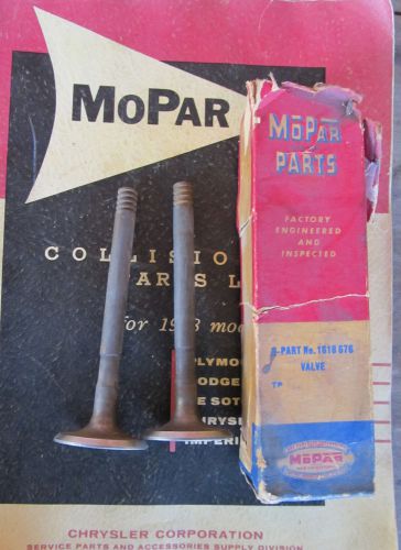 Nos 1956 1957 plymouth v8 nos mopar exhaust valves box of 2 pn # 1618676