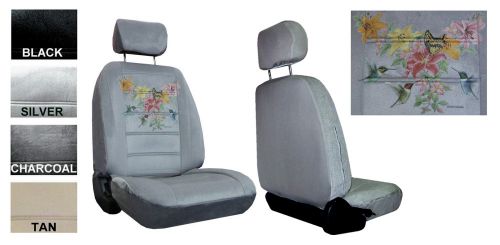 Hummingbirds flowers butterfly 2 low back bucket car truck suv seat covers pp 2a
