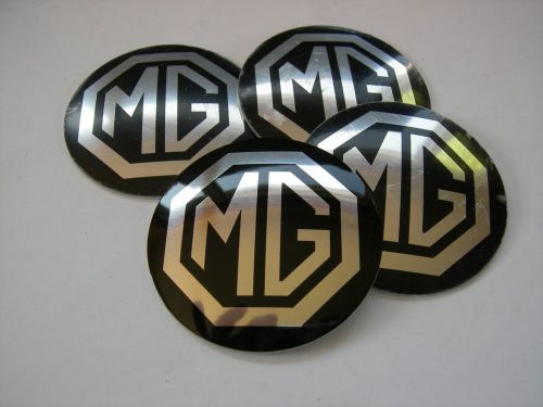 Mg rostyle wheel center cap emblems set 4 aluminum stickers decal coned 1 7/8&#034;