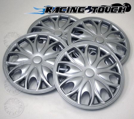 #526 replacement 15&#034; inches metallic silver hubcaps 4pcs set hub cap wheel cover