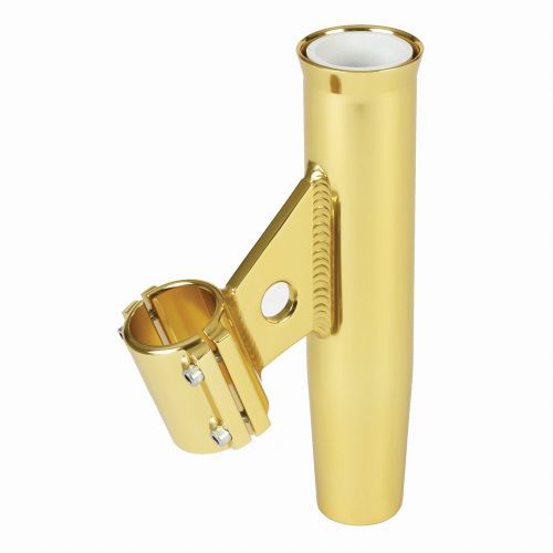New lees ra5004gl clamp-on rod holder - gold aluminum - vertical mount - fits