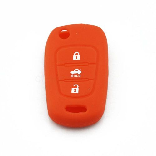 For kia grey silicone key shell 3 button  remote key fob k2 k5 pro ceed orange