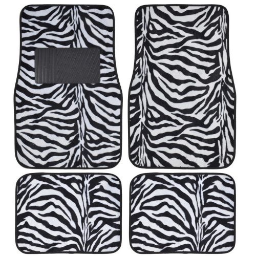 Supreme ( zebra white ) 4 piece plush high quality car auto carpet floor mats