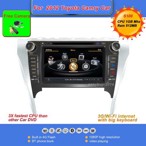 2din s100 8&#034;car dvd/gps/cd player for 2012 toyota camry,radio,ipod,rds,aux,bt,tv