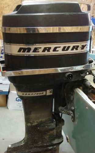 1966 mercury 50hp 4 cylinder outboard engine, complete &amp; original--low hours