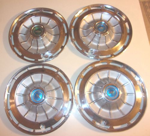1962 chevy hub caps 14&#034; stainless set of 4      -  hc693