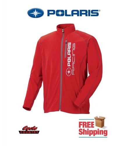 Polaris racing brand men&#039;s long sleeve fleece jacket full zip red rzr rmk ace