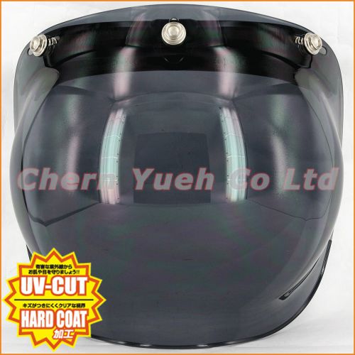 Uv black bubble 3-snaps motorcycle helmet visor flip up wind face shield lens