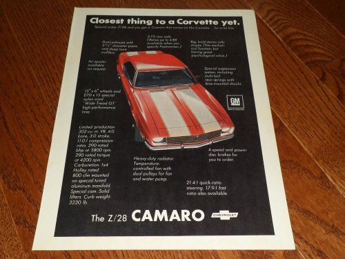 1968 chevrolet camaro #2 article / ad