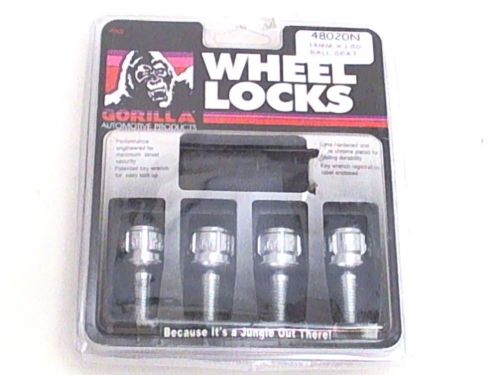 Gorilla automotive wheel locks 14mm x 1.50 ball seat 48020n