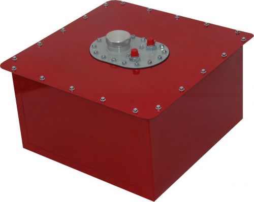 Rci circle track fuel cell 12-gallon red/steel can foam cap -8an pickup #1122c