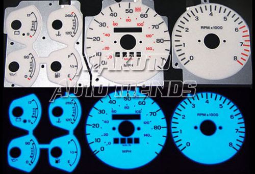 1992 ford probe 89-92 6 stage color glow white face gauge w/ inverter