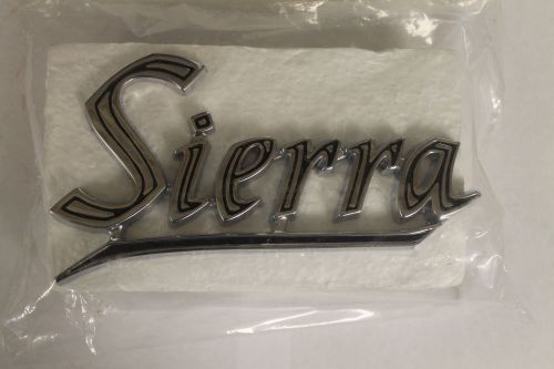 1969 - 1972 gmc sierra truck bedside emblems &#034;sierra&#034; pair - new