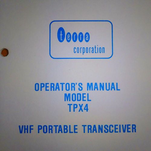 Terra tpx-4 com operator&#039;s manual