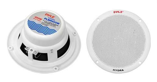 New pair of plmr605w 400w 6.5&#034; dual cone 2-way full range white marine speakers