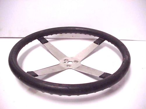 Vintage 4 spoke 16&#034; chrome steel steering wheel imca ump wissota demo derby