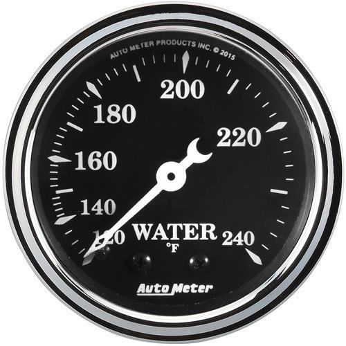 Auto meter 1733 old tyme black water temperature gauge 2-1/16&#034; electrical