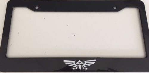 Hyrule only logo zelda - automotive black license plate frame - quantity 2 -