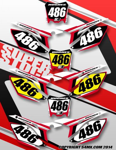 Honda  superstock series  number plates pre printed backgrounds