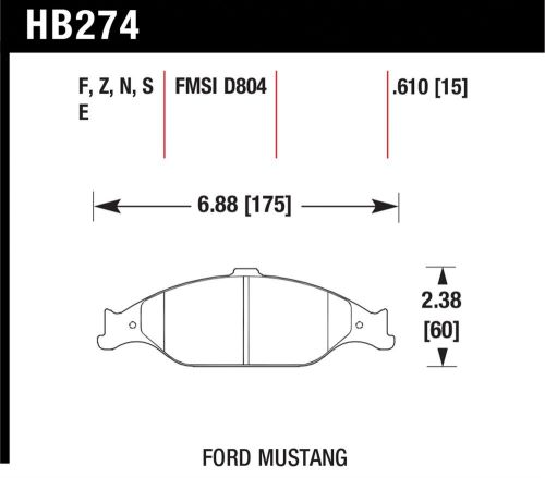 Hawk performance hb274f.610 disc brake pad fits 99-04 mustang
