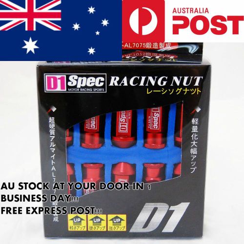 D1 spec jdm racing red wheel lug nuts m12x 1.5mm for holden toyota honda