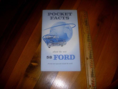 1958 ford pocket facts about the new 58 ford  booklet original ford